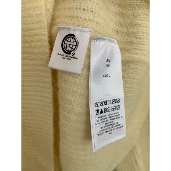 Ganni light butter yellow alpaca wool soft sweat Large - Picture 5 of 8